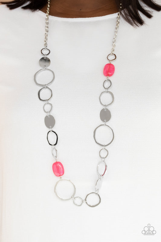 Colorful Combo Pink statement necklace, alternate view