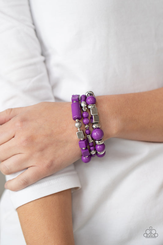 Perfectly Prismatic Purple stretch bracelet, alternate view
