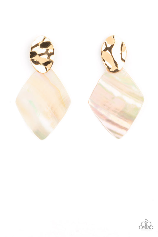 Alluringly Lustrous Gold post earrings