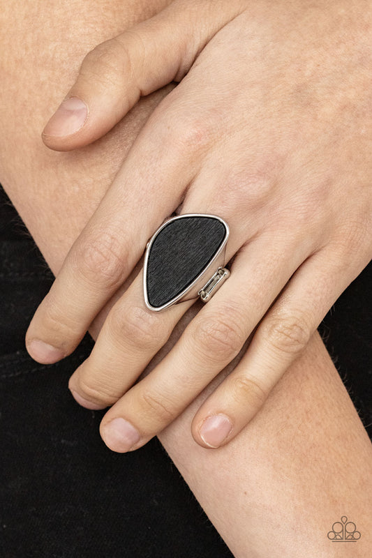 Perfectly Petrified Black statement ring, alternate view