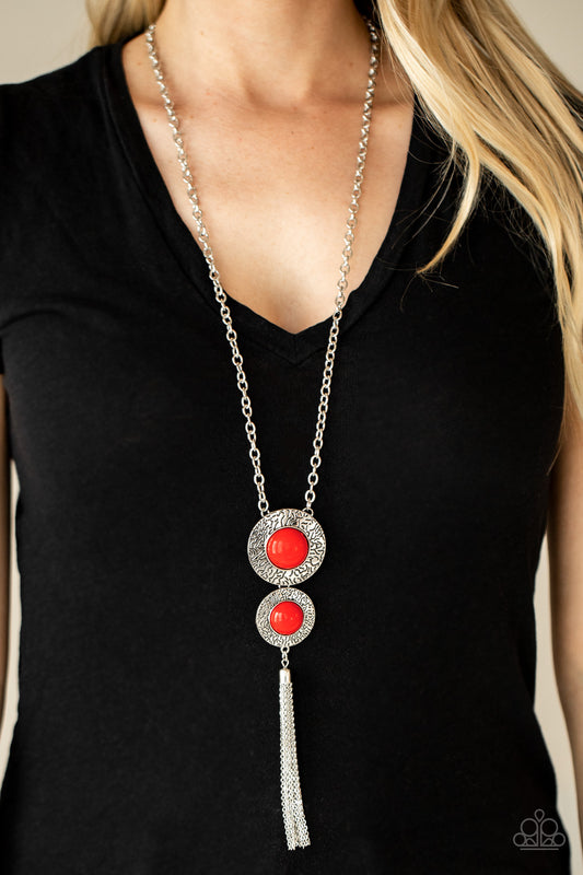 Abstract Artistry Red pendant necklace, alternate view