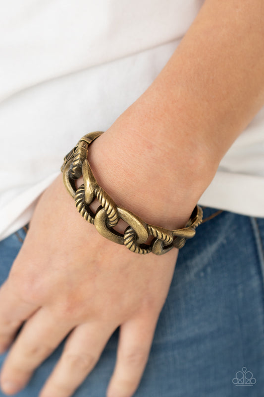 Bold Move Brass cuff bracelet, alternate view