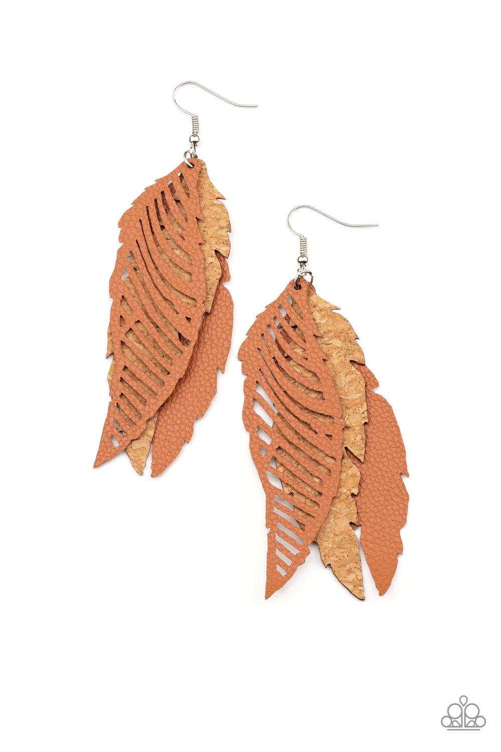 WINGING Off The Hook Brown dangle earrings
