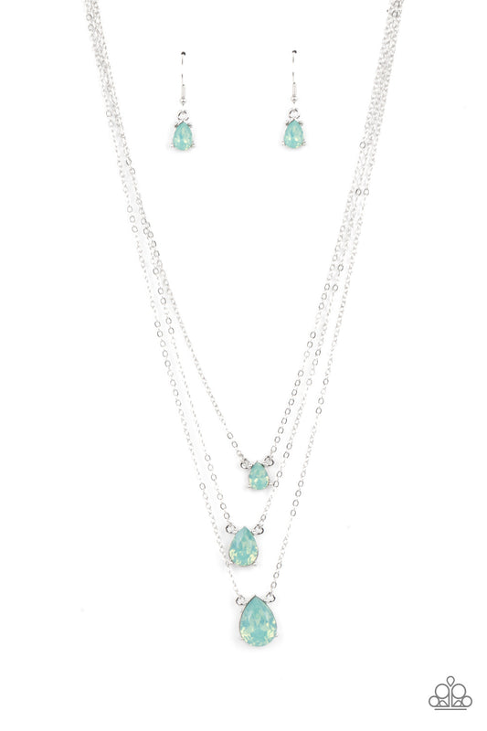Dewy Drizzle Green statement necklace