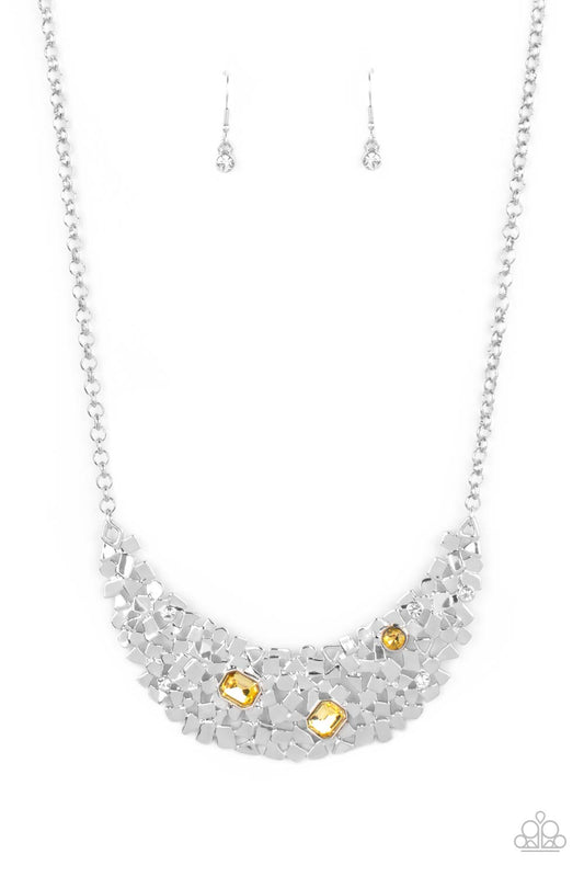 Fabulously Fragmented Yellow statement necklace