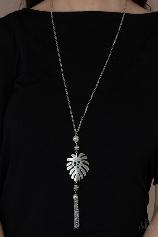 Palm Promenade Silver statement necklace, alternate view
