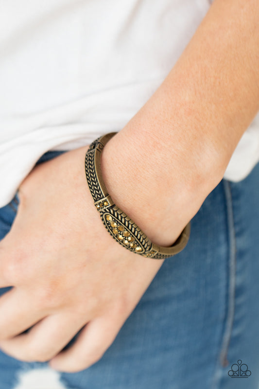 Locked in Luster Brass cuff bracelet, alternate view
