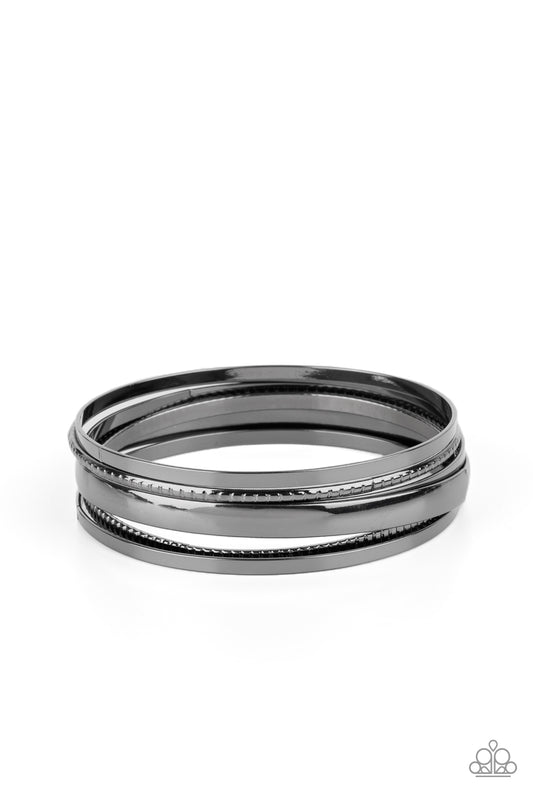 Gliding Gleam Black bangle bracelet