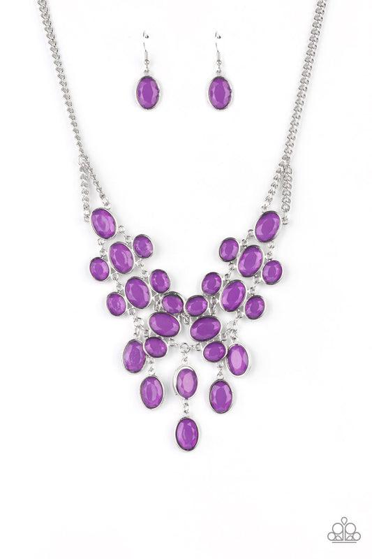 Serene Gleam Purple statement necklace
