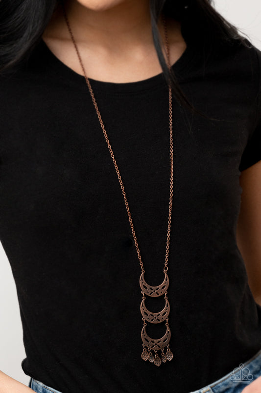 Half-Moon Child Copper pendant necklace, alternate view