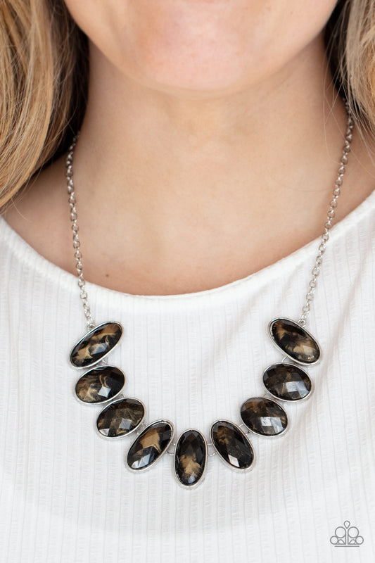 Elliptical Episode Black statement necklace, alternate view