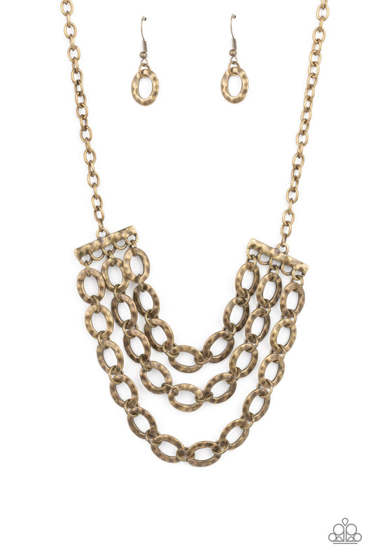 Repeat After Me Brass statement necklace