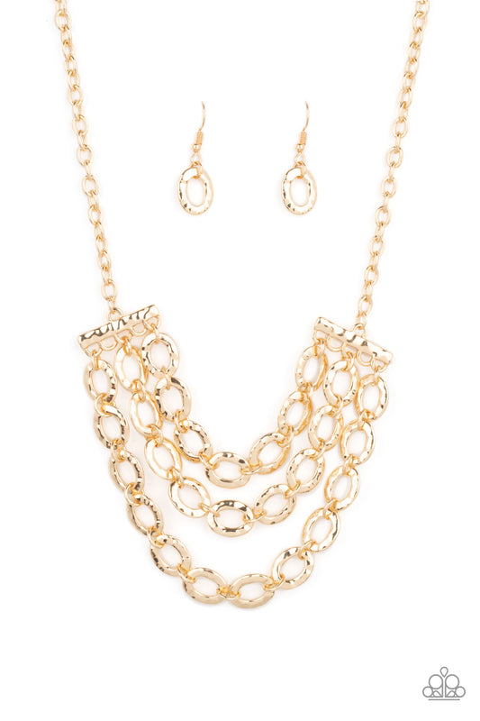 Repeat After Me Gold statement necklace