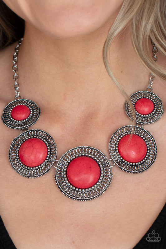 She Went West Red statement necklace, alternate view