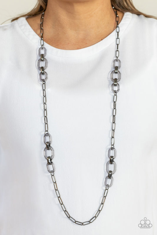 Have I Made Myself Clear? Black statement necklace, alternate view