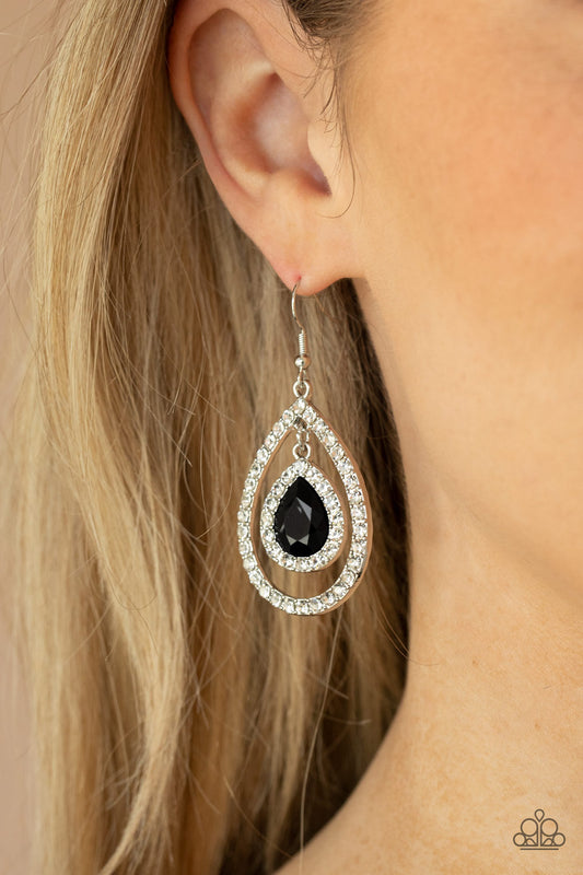 Blushing Bride Black dangle earrings, alternate view