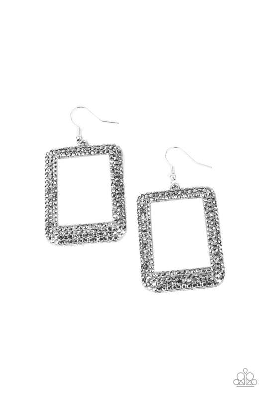 World FRAME-ous Silver dangle earrings