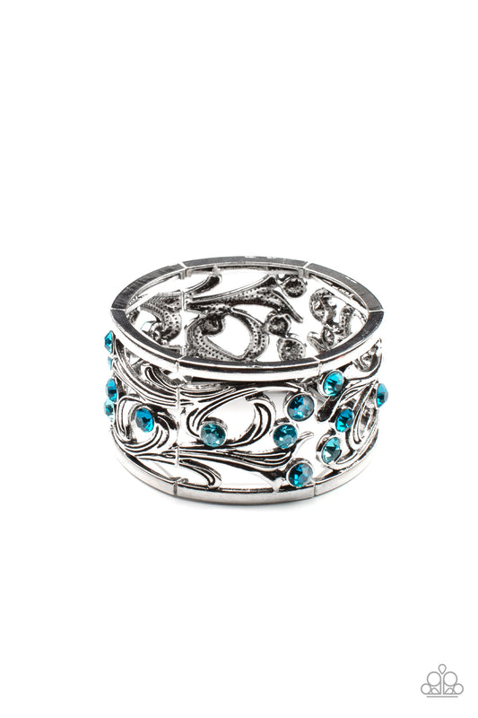 Garden Masquerade Blue stretch bracelet