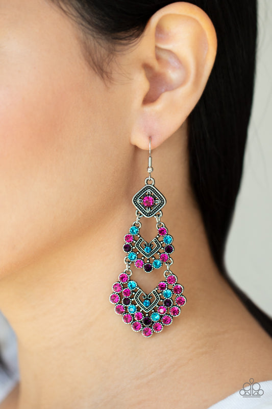 All For The GLAM Multi dangle earrings, alternate view