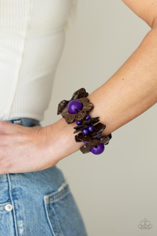 Mediterranean Mangrove Purple stretch bracelet, alternate view