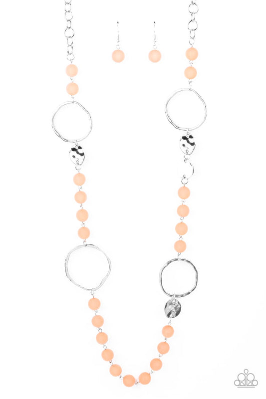 Sea Glass Wanderer- Orange statement necklace
