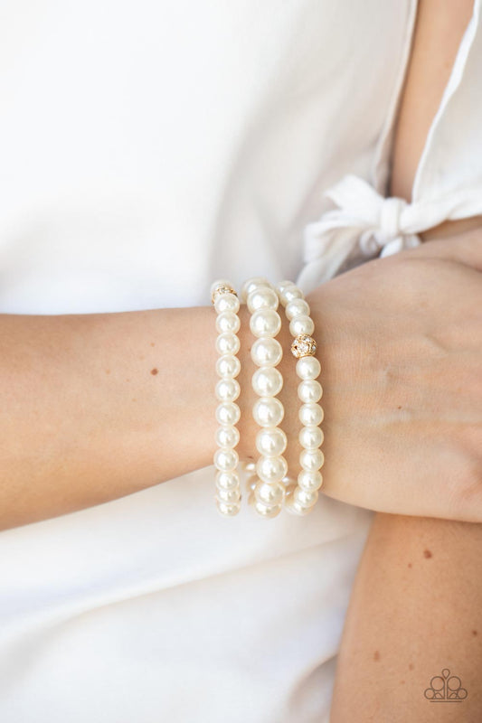 Here Comes The Heiress Gold stretch bracelet, alternate view
