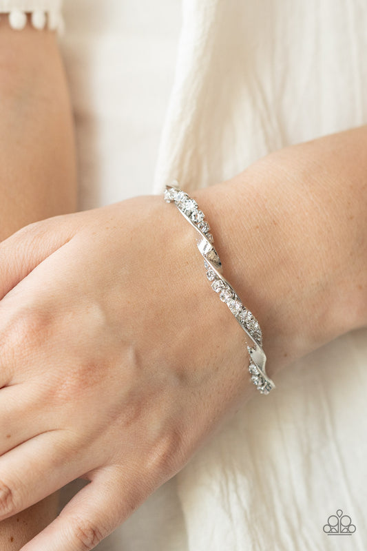 Twisted Twinkle White cuff bracelet, alternate view