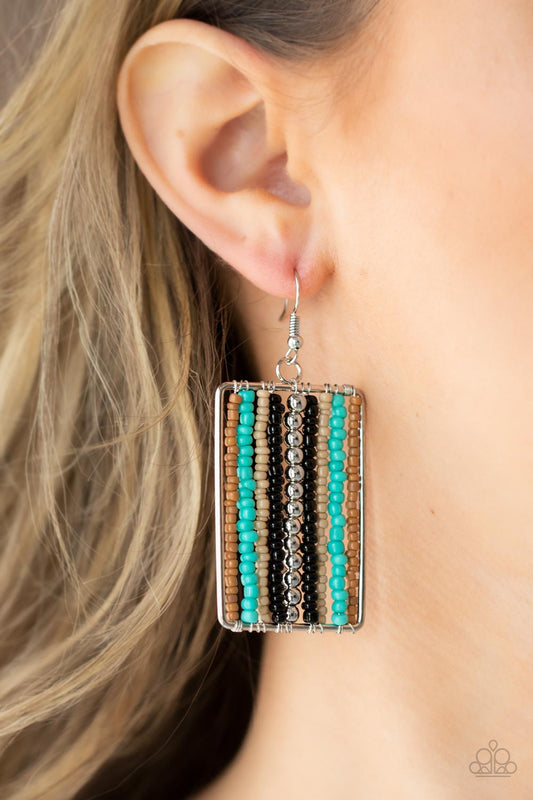 Beadwork Wonder Black dangle earrings, alternate view