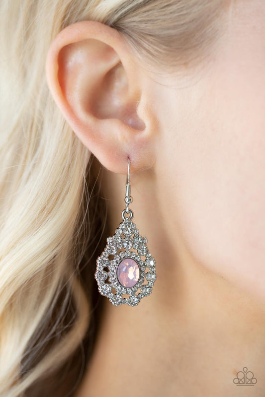 Celestial Charmer Pink dangle earrings, alternate view