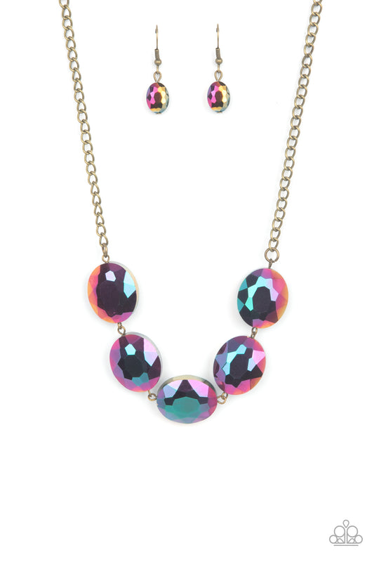 Cosmic Closeup Brass statement necklace