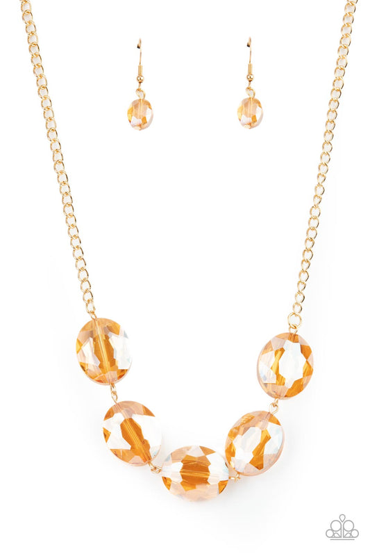 Cosmic Closeup Gold statement necklace