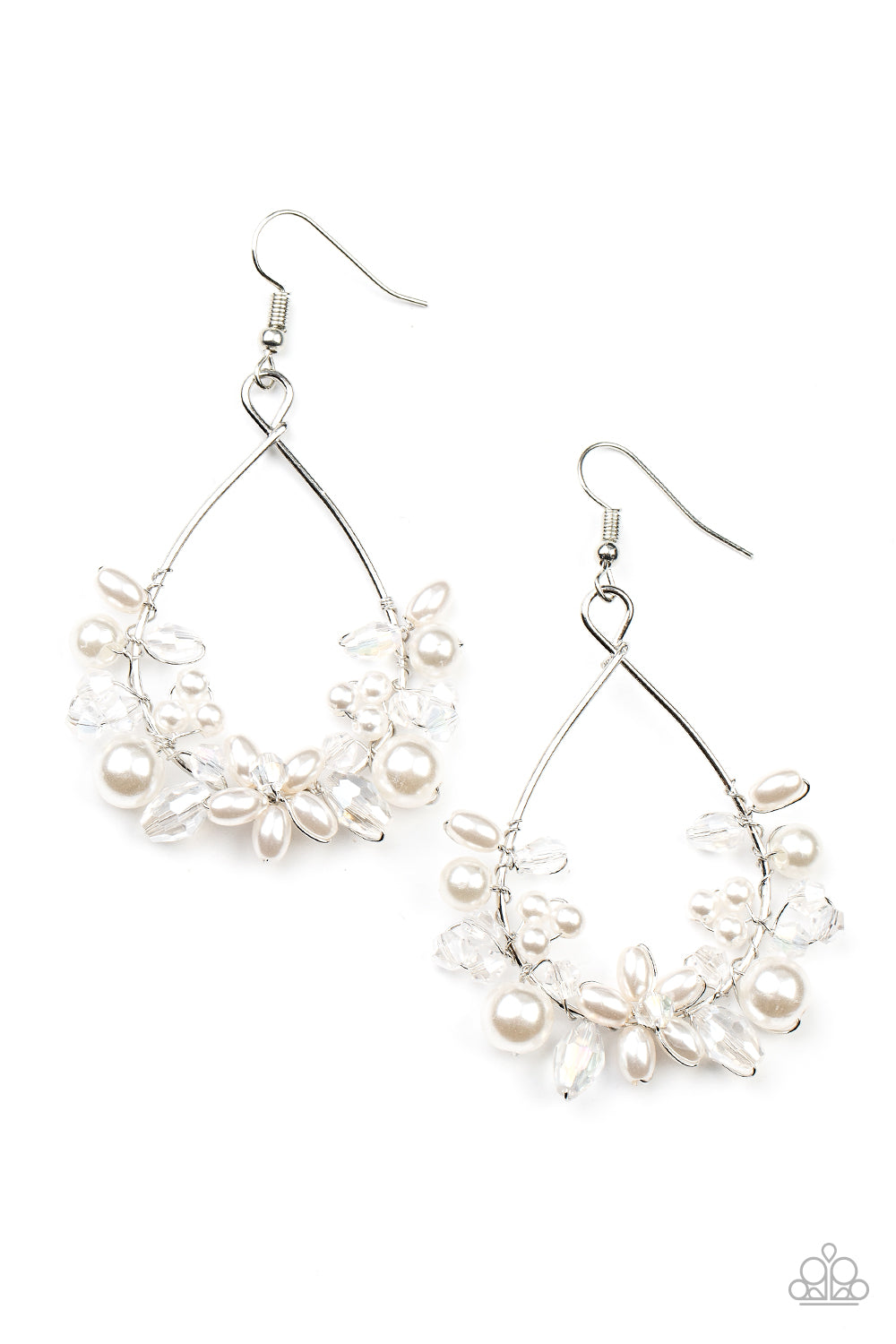 Marina Banquet White hoop earrings