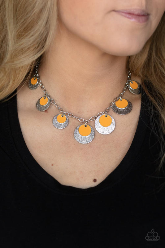 The Cosmos Are Calling Orange statement necklace, alternate view