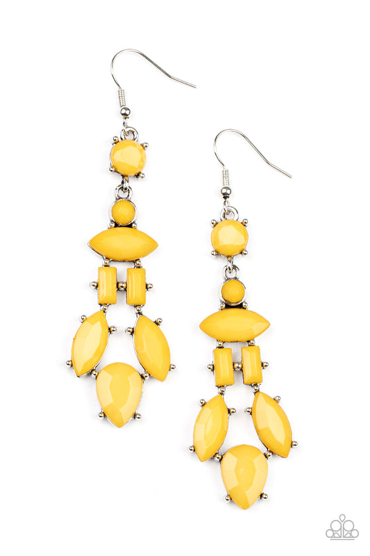 Visually Vivacious Yellow dangle earrings
