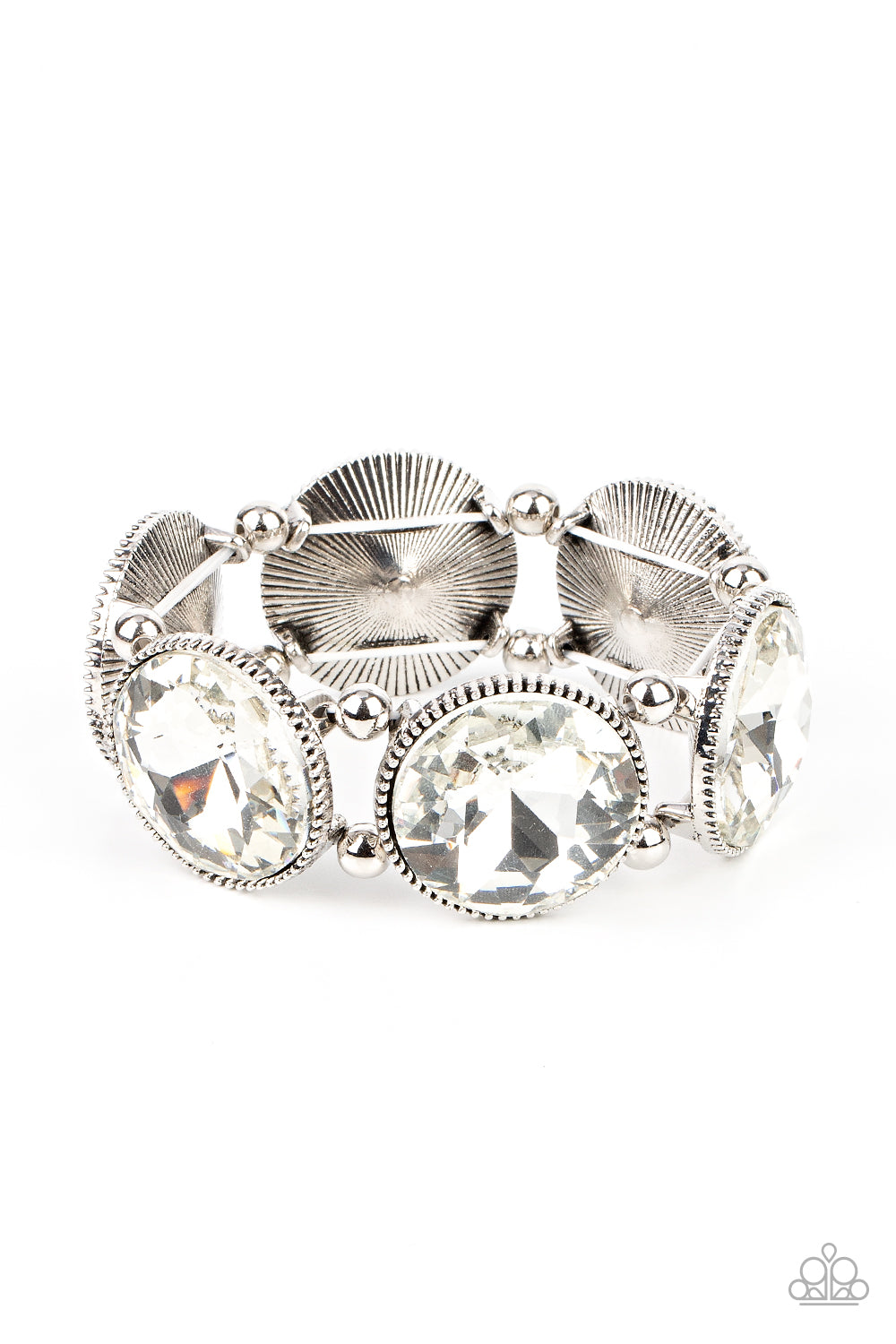 Powerhouse Hustle White stretch bracelet