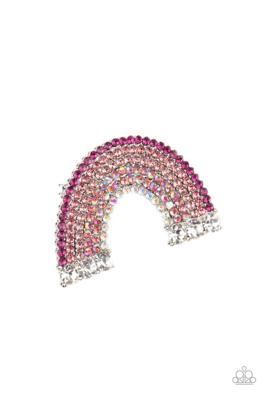 Somewhere Over The RHINESTONE Rainbow Pink hair accessory
