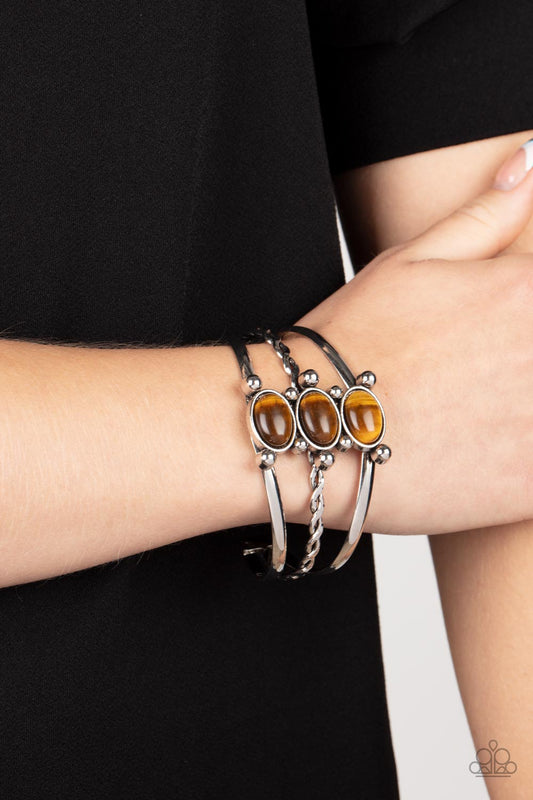 Extra Earthy Brown cuff bracelet, alternate view