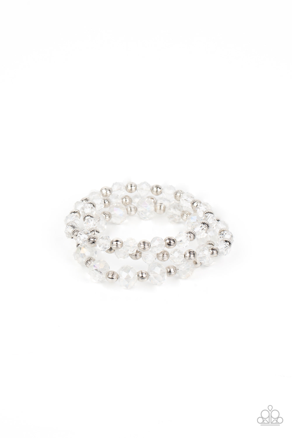 Eiffel Tower Tryst White stretch bracelet