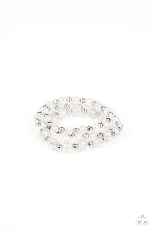 Eiffel Tower Tryst White stretch bracelet