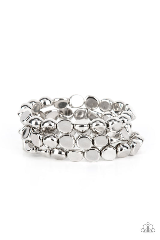HAUTE Stone Silver stretch bracelet, alternate view