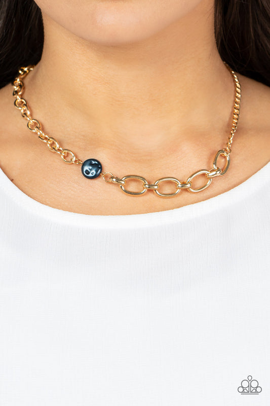Picnic in Paris Blue statement necklace, alternate view