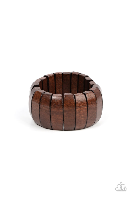 Boardwalk Bonanza Brown stretch bracelet