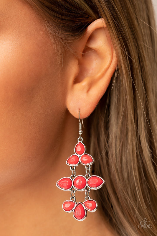 Bay Breezin Red dangle earrings, alternate view