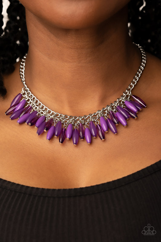 Beach House Hustle Purple statement necklace, alternate view