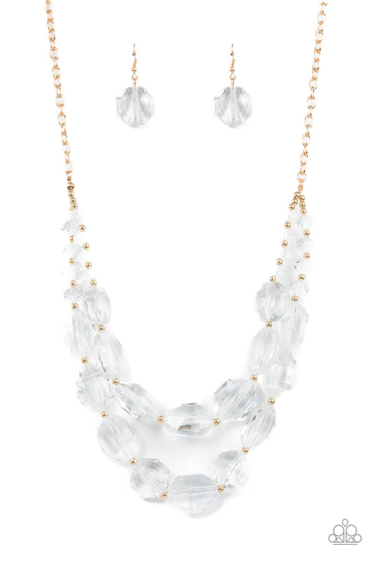 Icy Illumination Gold statement necklace