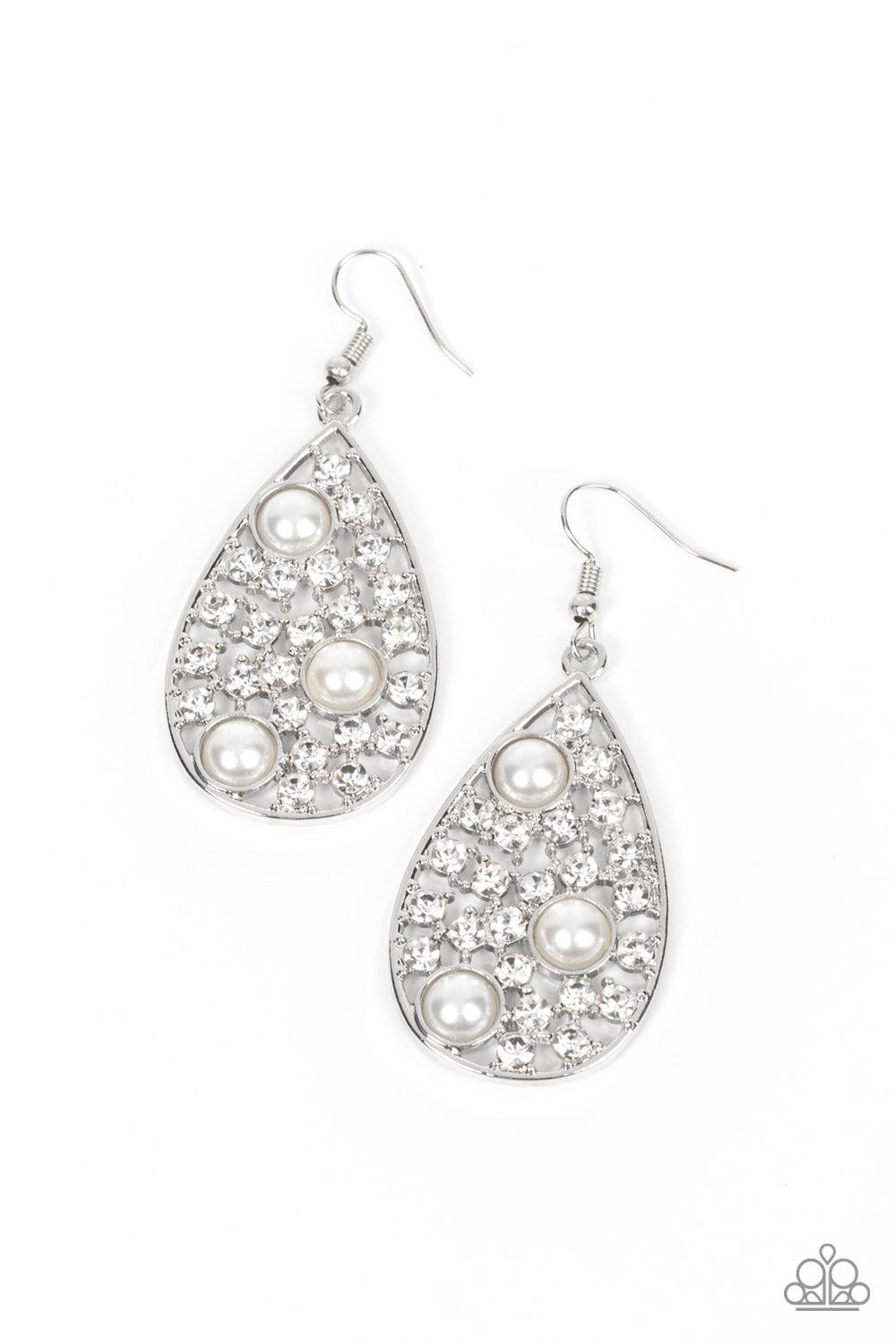 Bauble Burst White dangle earrings
