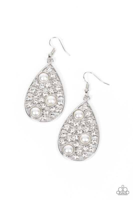Bauble Burst White dangle earrings