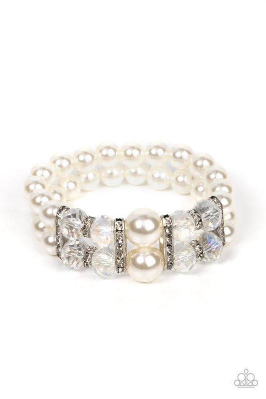 Timelessly Tea Party White statement bracelet