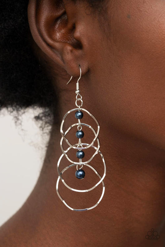 Pearl Palooza Blue hoop earrings, alternate view