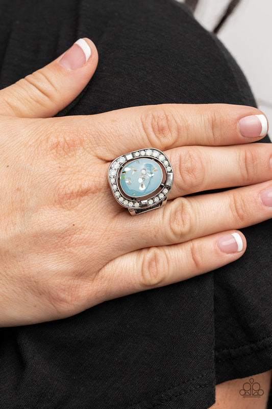 Beach Bijou Blue statement ring, alternate view